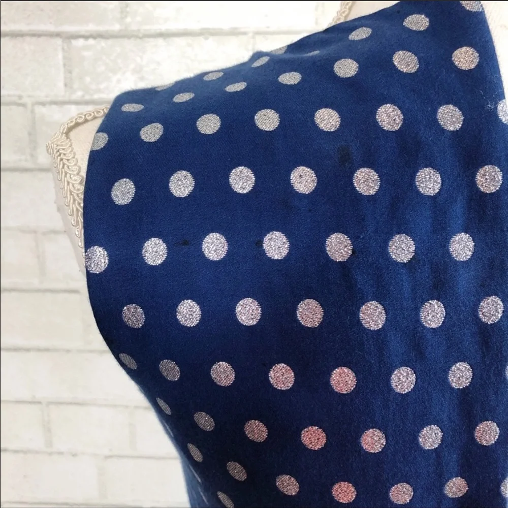 J.CREW Shimmer Polka Dot Navy Dress size 0 - Picture 7 of 8